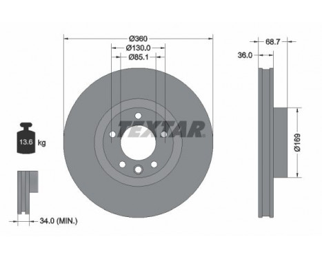 Brake Disc PRO+ 92262605 Textar