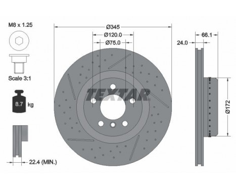 Brake Disc PRO+ 92265225 Textar