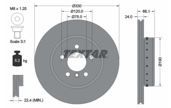 Brake Disc PRO+ 92265825 Textar