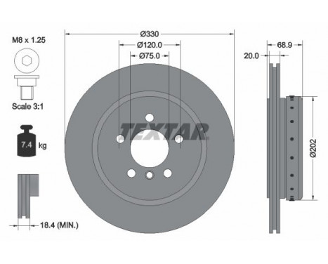 Brake Disc PRO+ 92265925 Textar