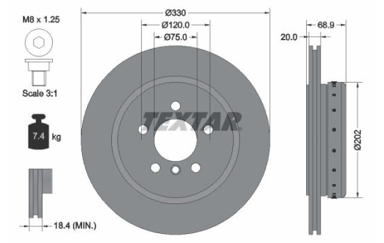 Brake Disc PRO+ 92265925 Textar