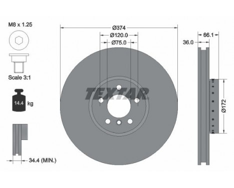 Brake Disc PRO+ 92266325 Textar