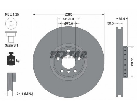 Brake Disc PRO+ 92266425 Textar