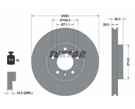 Brake Disc PRO 92267203 Textar