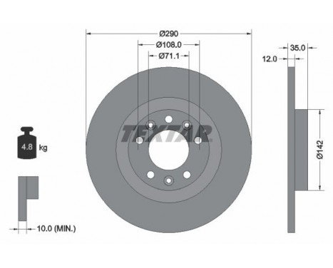 Brake Disc PRO 92267303 Textar