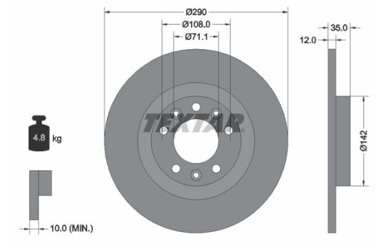 Brake Disc PRO 92267303 Textar