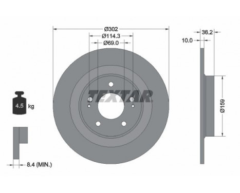 Brake Disc PRO 92267403 Textar