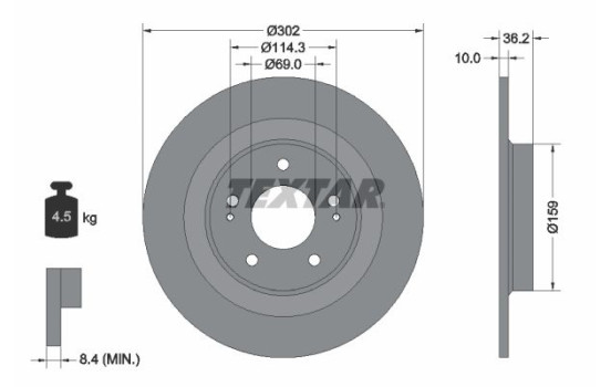 Brake Disc PRO 92267403 Textar