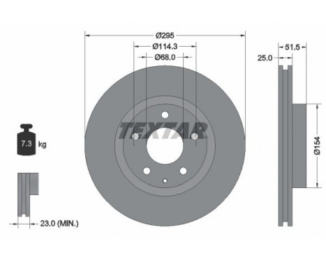 Brake Disc PRO 92267603 Textar