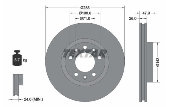 Brake Disc PRO 92267903 Textar