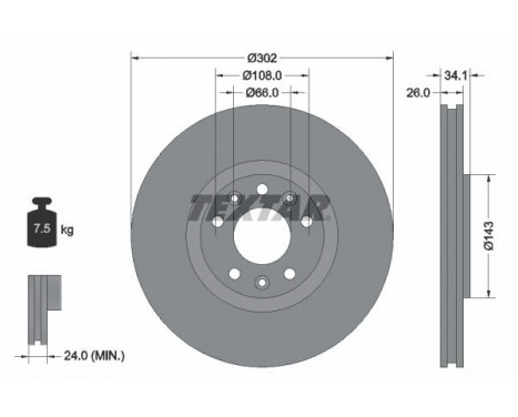 Brake Disc PRO 92268103 Textar