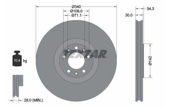 Brake Disc PRO 92268203 Textar
