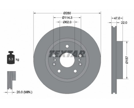 Brake Disc PRO 92268303 Textar