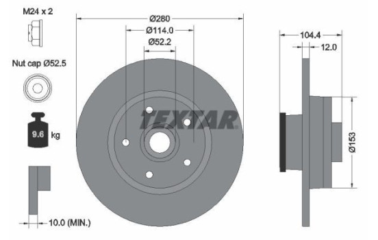 Brake Disc PRO 92268903 Textar