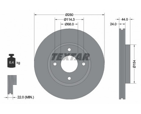 Brake Disc PRO 92269203 Textar