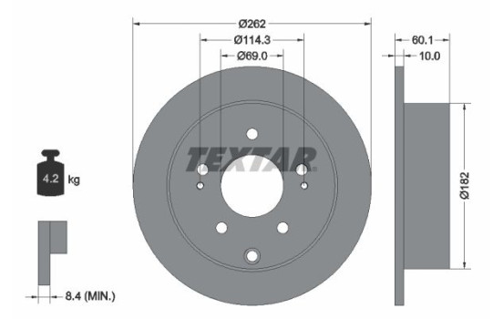 Brake Disc PRO 92269403 Textar