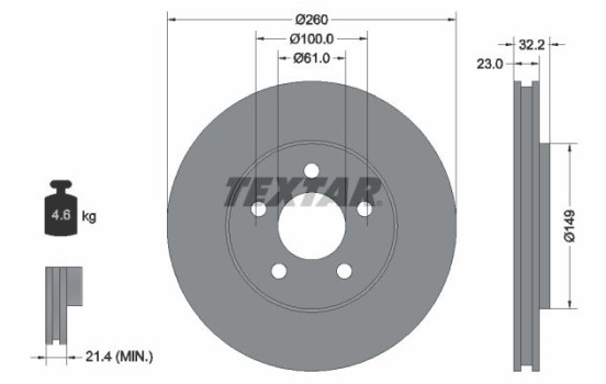 Brake Disc PRO 92271603 Textar