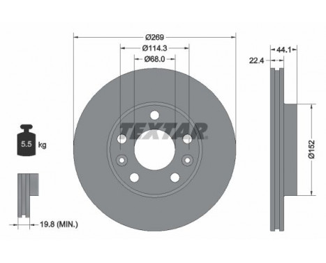 Brake Disc PRO 92272603 Textar