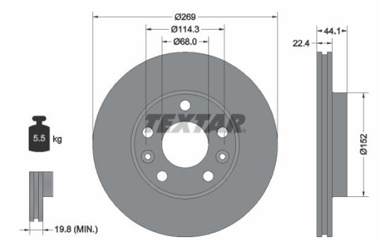 Brake Disc PRO 92272603 Textar