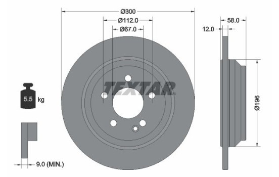 Brake Disc PRO 92272703 Textar
