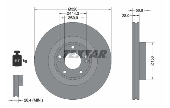 Brake Disc PRO 92272803 Textar