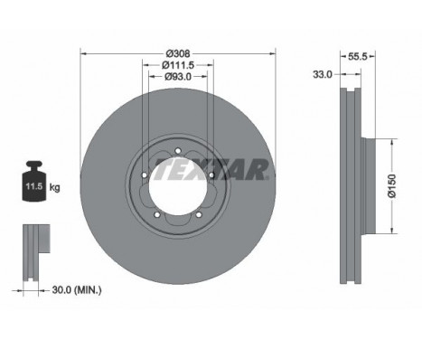 Brake Disc PRO 92273003 Textar