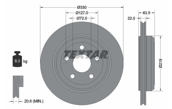 Brake Disc PRO 92273403 Textar