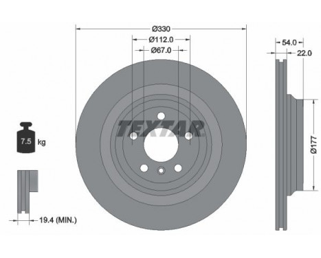 Brake Disc PRO+ 92273505 Textar