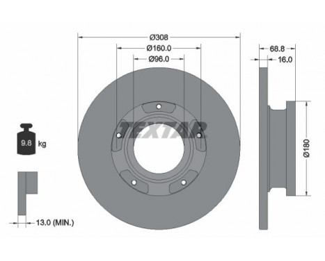 Brake Disc PRO 92273903 Textar