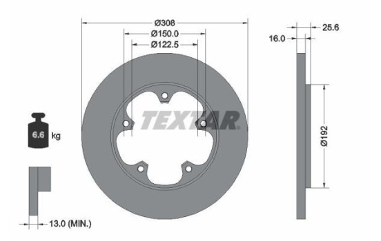 Brake Disc PRO 92274103 Textar