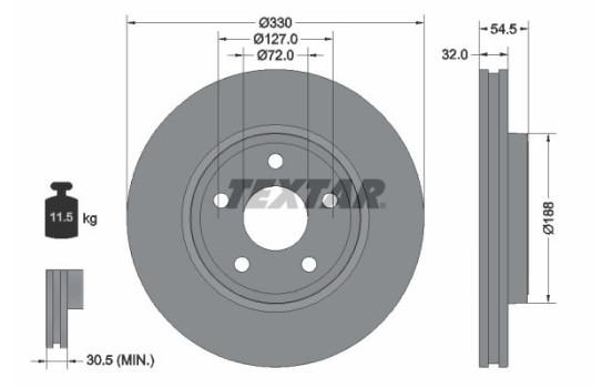 Brake Disc PRO 92274803 Textar