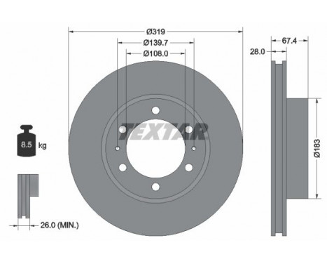 Brake Disc PRO 92274903 Textar