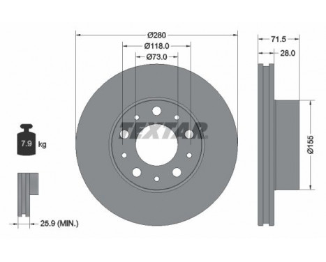 Brake Disc PRO 92275003 Textar