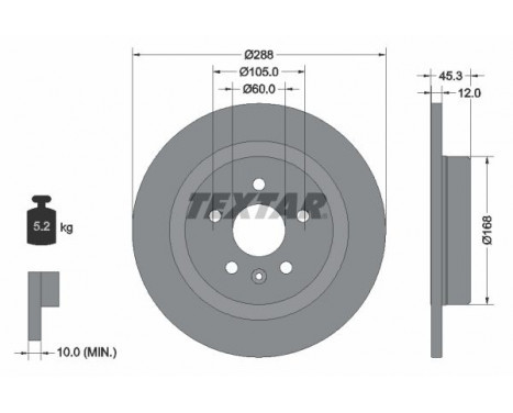 Brake Disc PRO 92275203 Textar