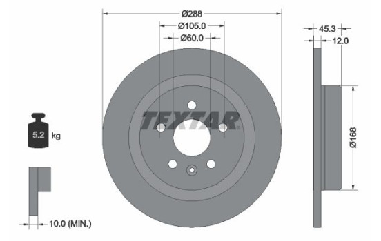 Brake Disc PRO 92275203 Textar