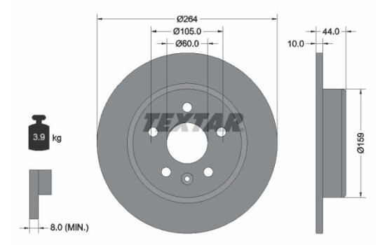 Brake Disc PRO 92275303 Textar