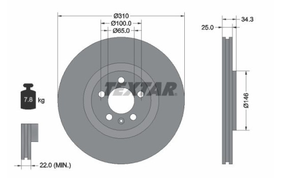 Brake Disc PRO+ 92275905 Textar