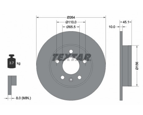 Brake Disc PRO 92277303 Textar