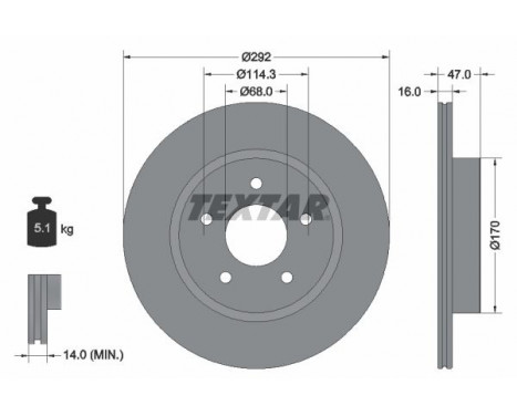 Brake Disc PRO 92278103 Textar