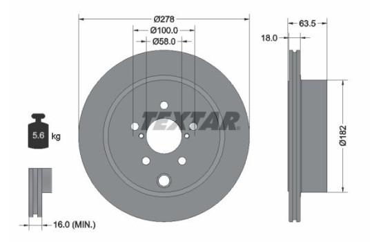 Brake Disc PRO 92278503 Textar