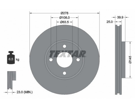 Brake Disc PRO 92279003 Textar