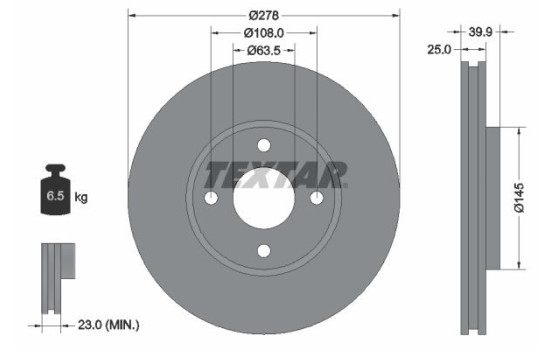 Brake Disc PRO 92279003 Textar