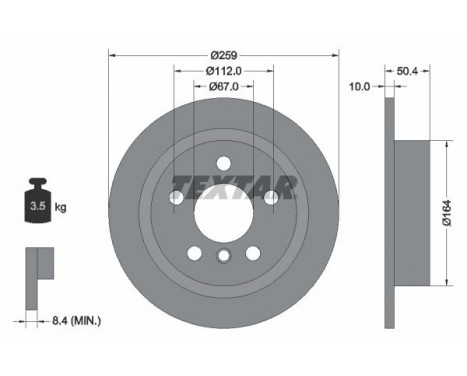 Brake Disc PRO 92279303 Textar