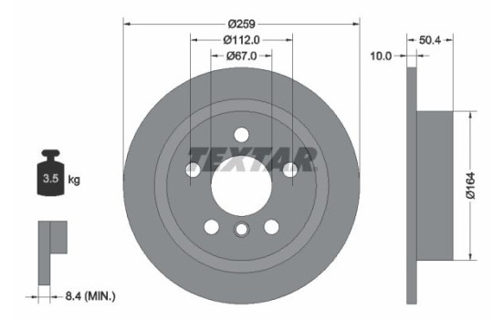 Brake Disc PRO 92279303 Textar