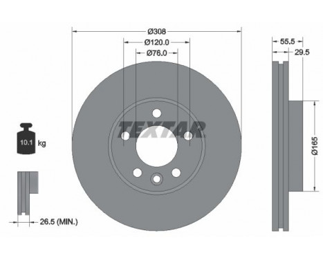 Brake Disc PRO+ 92279505 Textar