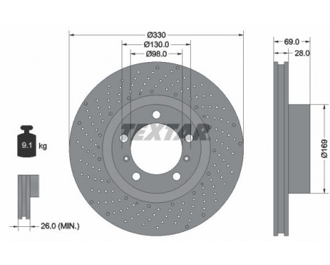 Brake Disc PRO+ 92279605 Textar