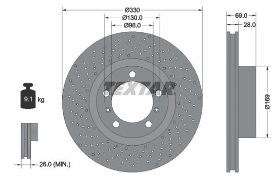 Brake Disc PRO+ 92279605 Textar