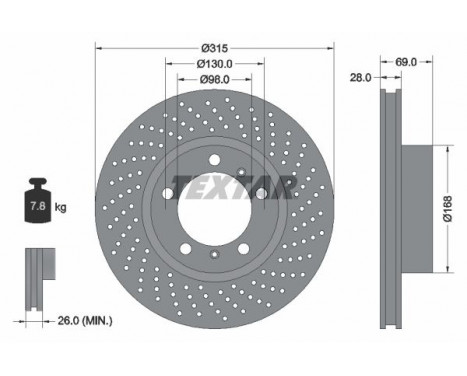 Brake Disc PRO+ 92280005 Textar