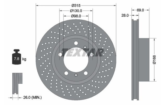 Brake Disc PRO+ 92280005 Textar