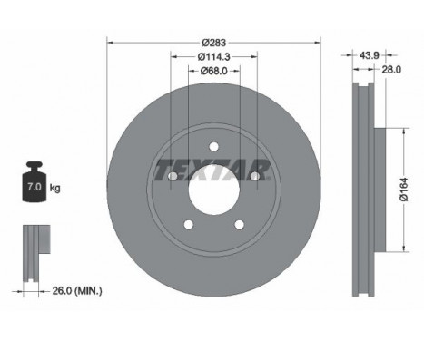 Brake Disc PRO 92280103 Textar